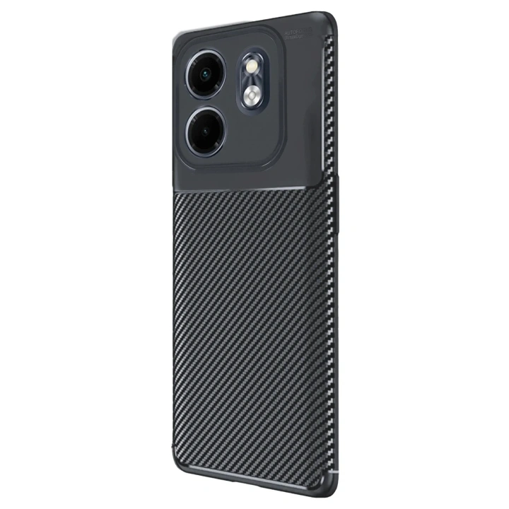 Mey İthalat®  İnfinix Smart 9 Kılıf Auto Focus Karbon Kapak - Siyah