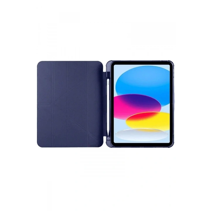 Mey İthalat®  iPad 2022 10.9 (10.nesil) Kılıf Kalemlikli Mars Tablet Kılıfı - Lacivert