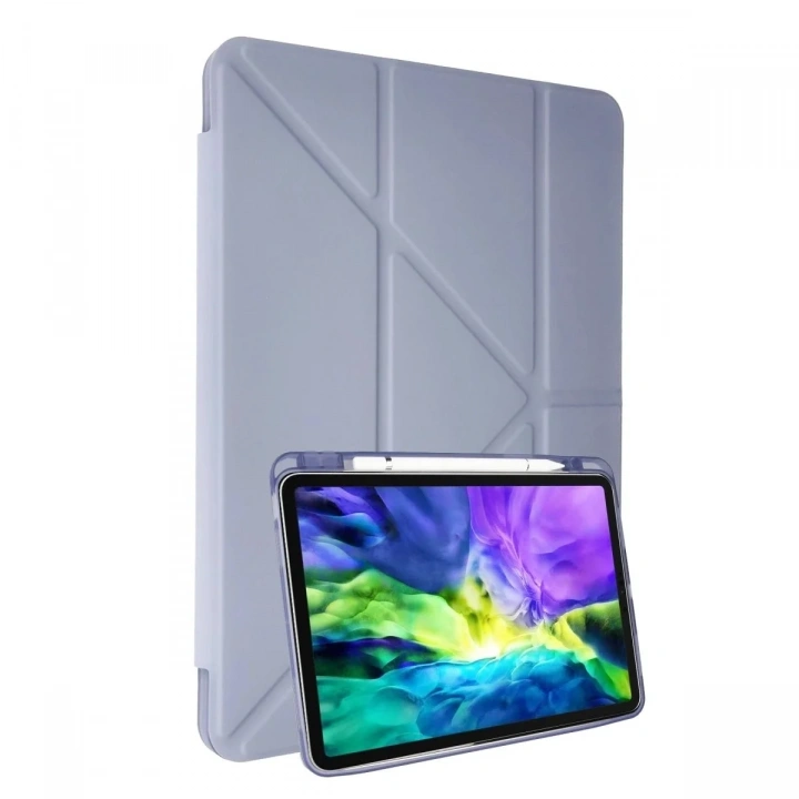 Mey İthalat®  iPad Air 4 10.9 Kılıf Kalemlikli Mars Tablet Kılıfı - Lila