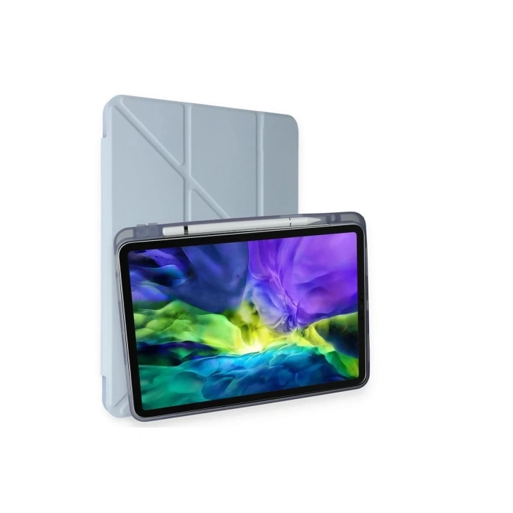 Mey İthalat®  iPad Pro 11 (2018) Kılıf Kalemlikli Mars Tablet Kılıfı - Mavi