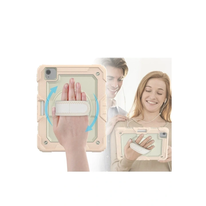 Mey İthalat®  iPad Pro 11 (2020) Kılıf Strap New Tablet Kapak - Pembe