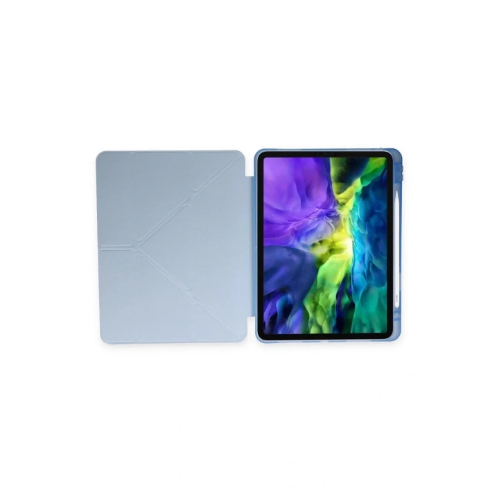 Mey İthalat®  iPad Pro 11 (2021) Kılıf Kalemlikli Hugo Tablet Kılıfı - Mavi