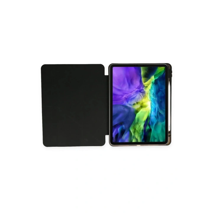 Mey İthalat®  iPad Pro 11 (2024) Kılıf Kalemlikli Mars Tablet Kılıfı - Siyah