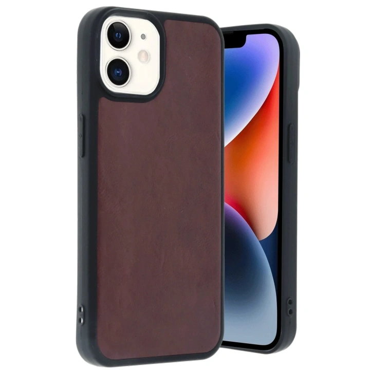 Mey İthalat®  iPhone 11 Kılıf Aras Deri Kapak - Bordo
