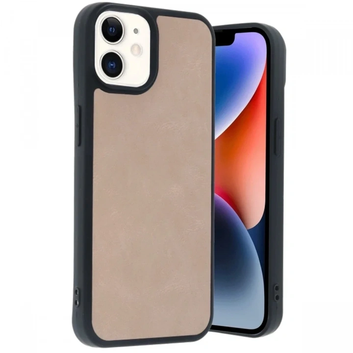 Mey İthalat®  iPhone 11 Kılıf Aras Deri Kapak - Pudra
