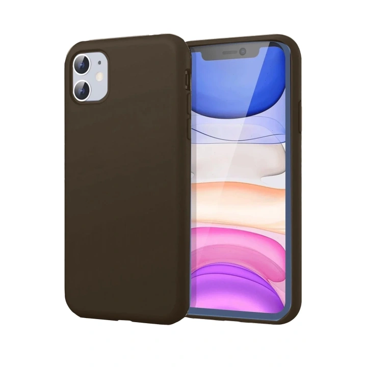 Mey İthalat®  iPhone 11 Kılıf First Silikon - Kahverengi