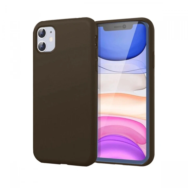Mey İthalat®  iPhone 11 Kılıf First Silikon - Kahverengi