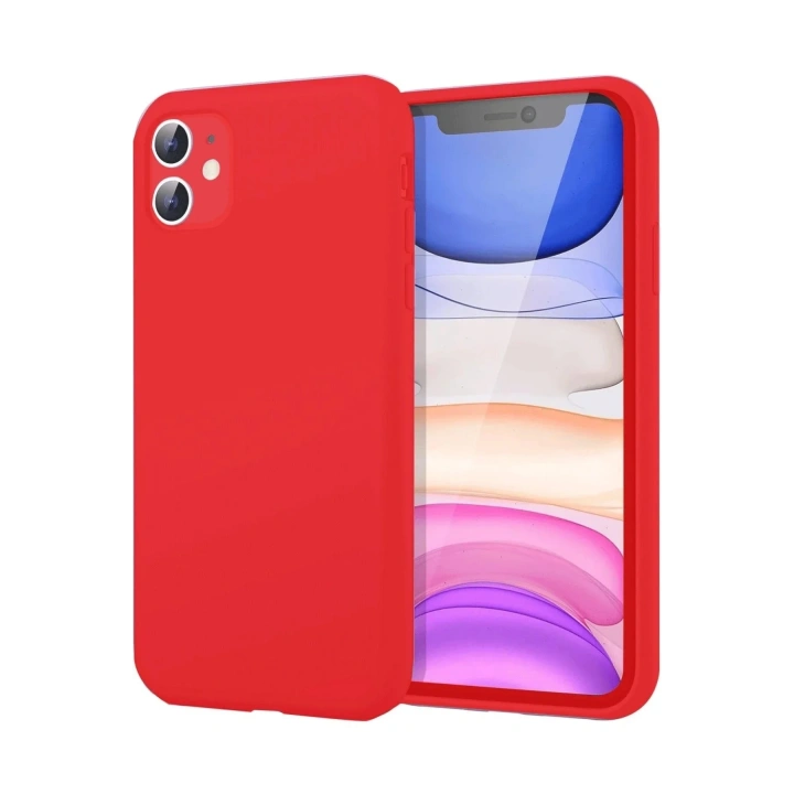 Mey İthalat®   iPhone 11 Kılıf First Silikon - Kırmızı