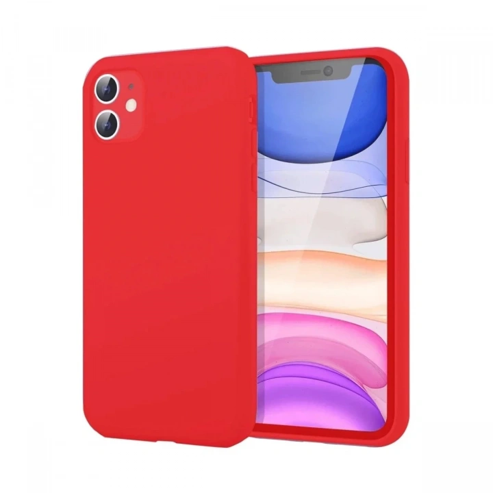 Mey İthalat®   iPhone 11 Kılıf First Silikon - Kırmızı