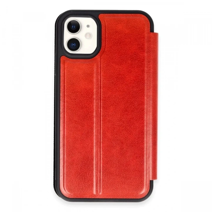 Mey İthalat®  iPhone 11 Kılıf Flip Cover - Kırmızı