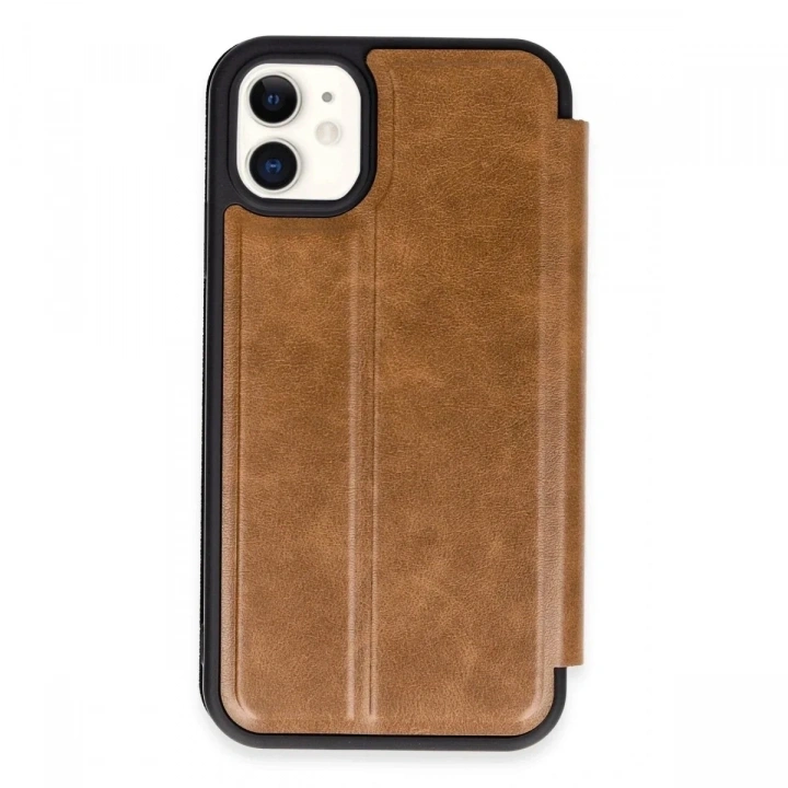 Mey İthalat®  iPhone 11 Kılıf Flip Cover - Taba