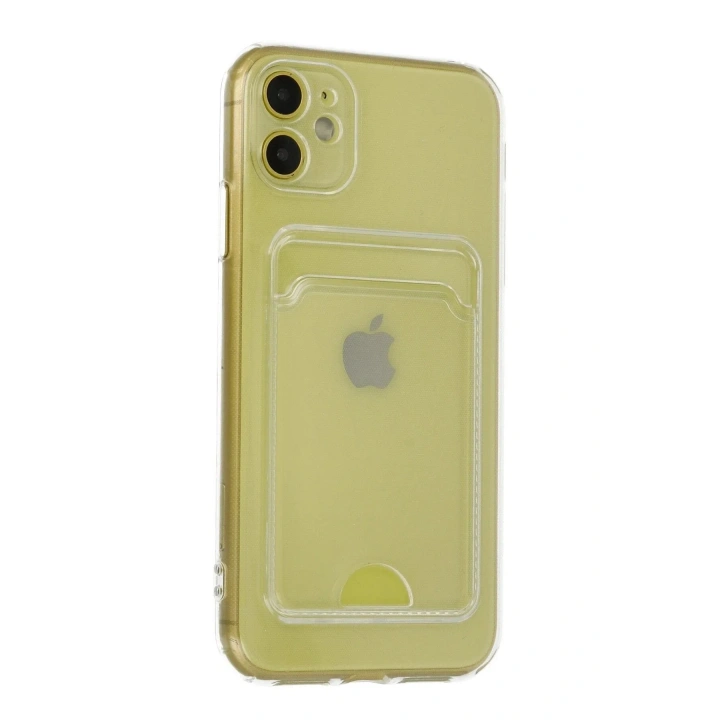 Mey İthalat®  iPhone 11 Kılıf Kart Şeffaf Silikon - Şeffaf
