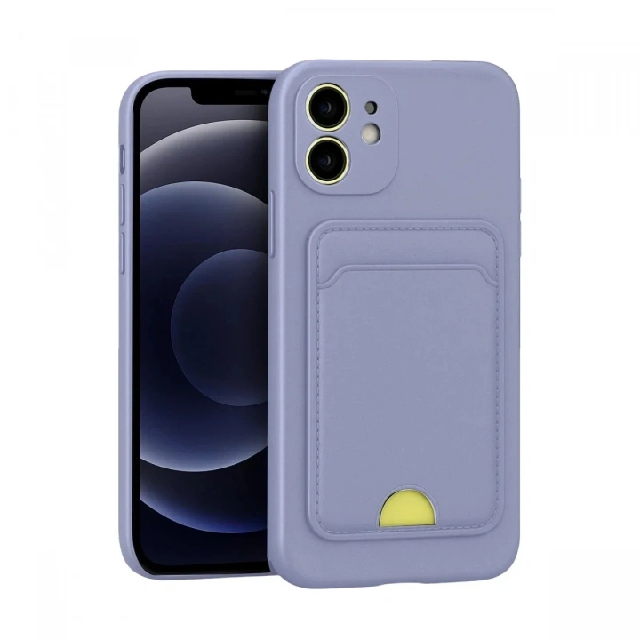Mey İthalat®  iPhone 11 Kılıf Kelvin Kartvizitli Silikon - Lila