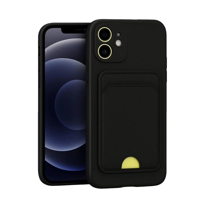 Mey İthalat®  iPhone 11 Kılıf Kelvin Kartvizitli Silikon - Siyah