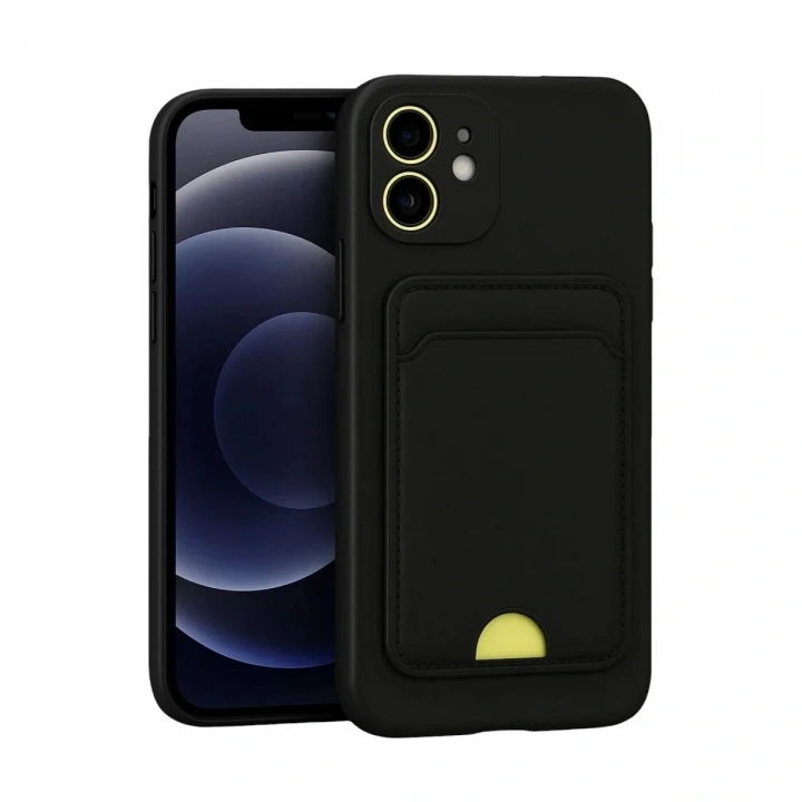 Mey İthalat®  iPhone 11 Kılıf Kelvin Kartvizitli Silikon - Siyah