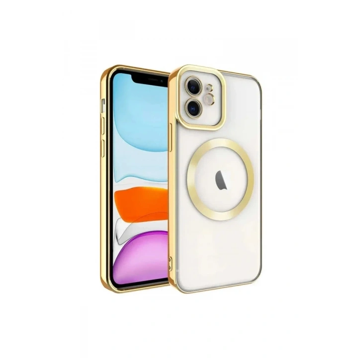 Mey İthalat®  iPhone 11 Kılıf Kross Magneticsafe Kapak - Gold