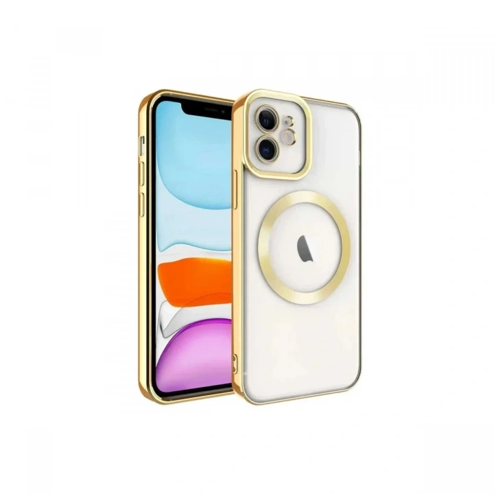 Mey İthalat®  iPhone 11 Kılıf Kross Magneticsafe Kapak - Gold