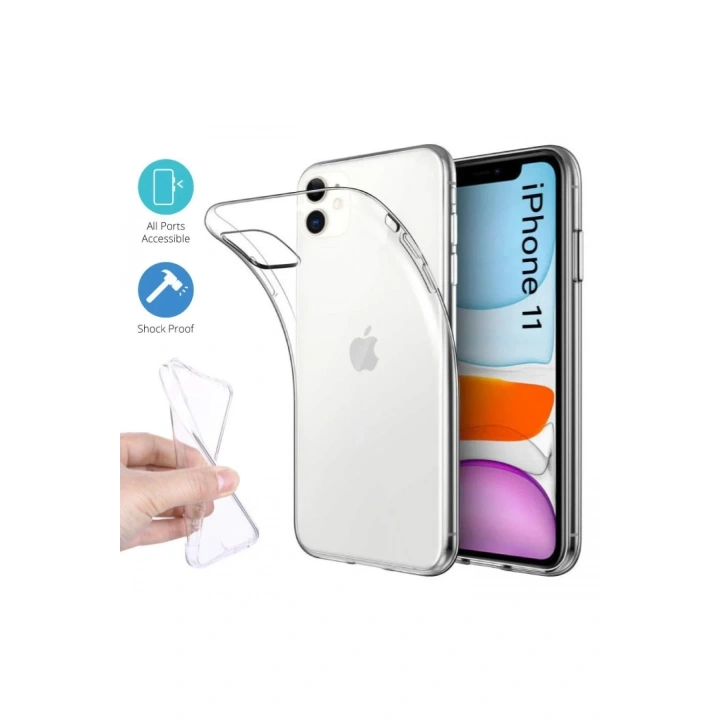 Mey İthalat®  iPhone 11 Kılıf Lüx Şeffaf Silikon