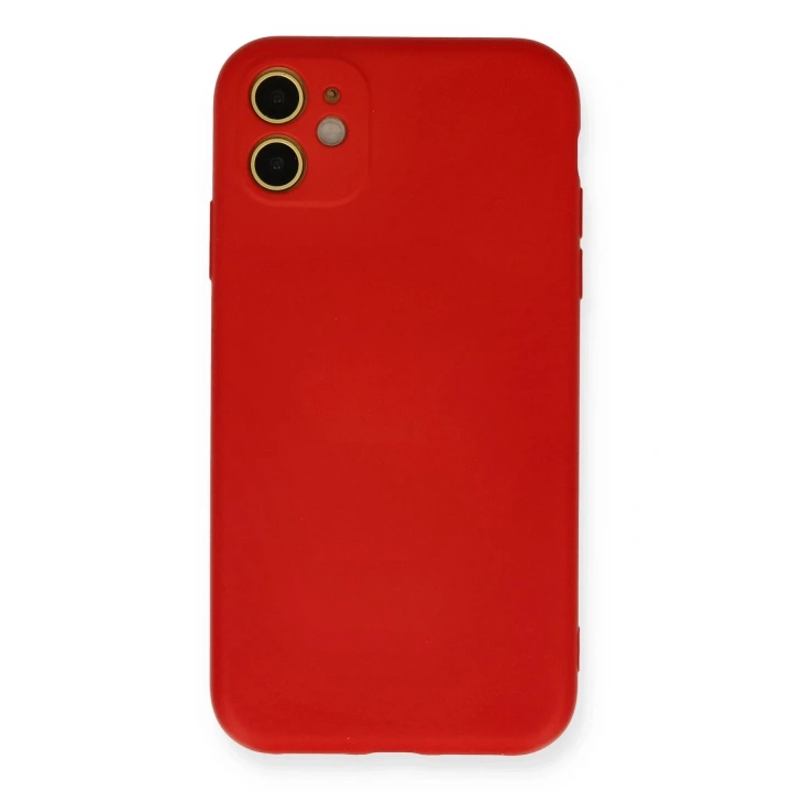 Mey İthalat®  iPhone 11 Kılıf Nano içi Kadife Silikon - Kırmızı