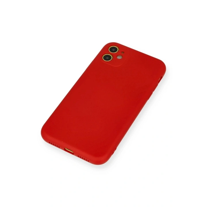 Mey İthalat®  iPhone 11 Kılıf Nano içi Kadife Silikon - Kırmızı