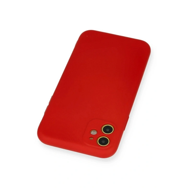 Mey İthalat®  iPhone 11 Kılıf Nano içi Kadife Silikon - Kırmızı