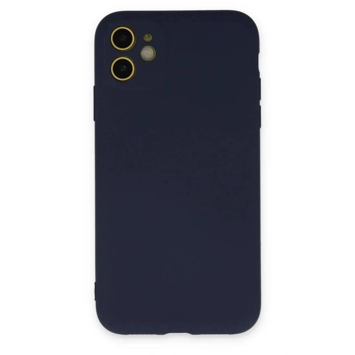 Mey İthalat®  iPhone 11 Kılıf Nano içi Kadife Silikon - Lacivert