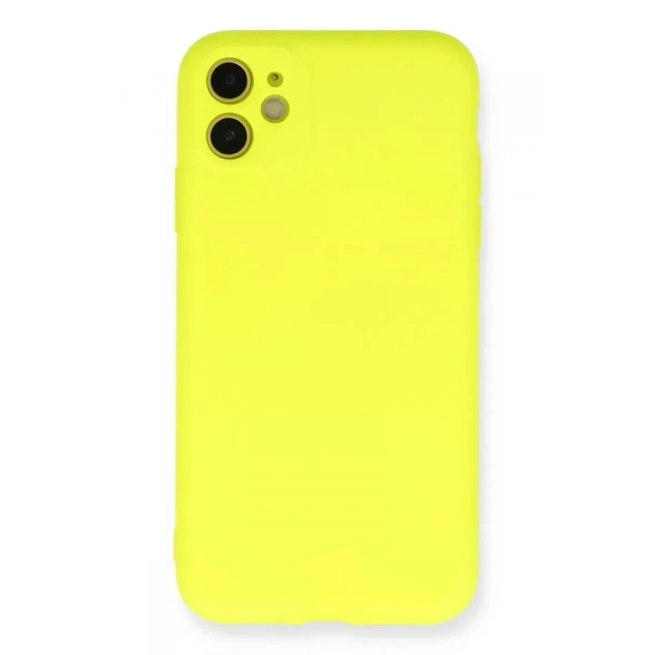 Mey İthalat®   iPhone 11 Kılıf Nano içi Kadife Silikon - Sarı