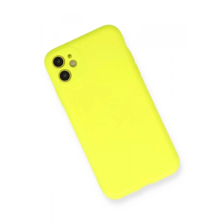 Mey İthalat®   iPhone 11 Kılıf Nano içi Kadife Silikon - Sarı