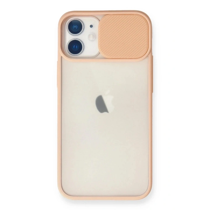 Mey İthalat®  iPhone 11 Kılıf Palm Buzlu Kamera Sürgülü Silikon - Pembe