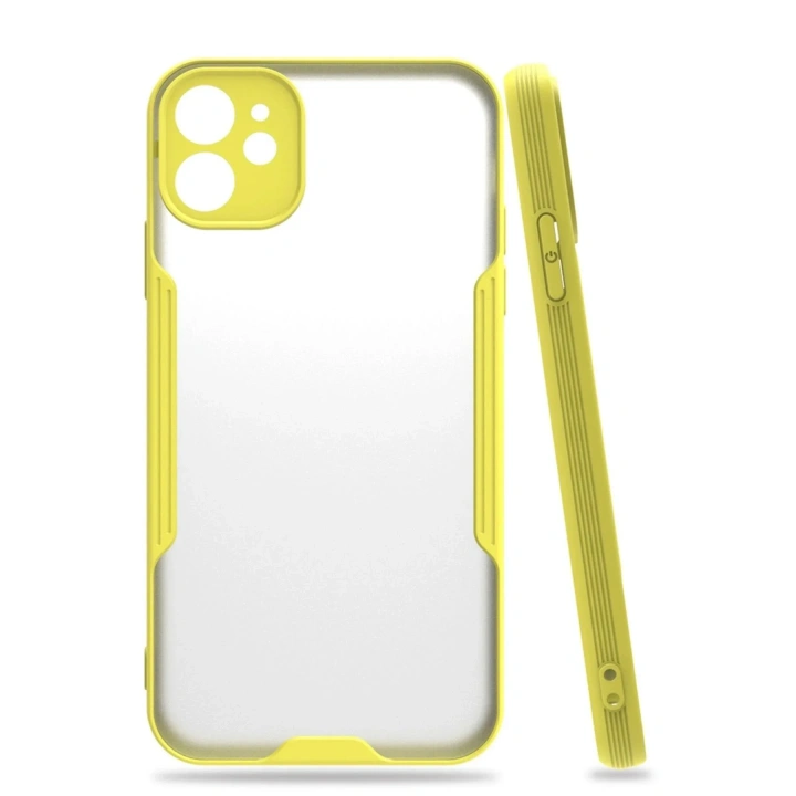 Mey İthalat®  iPhone 11 Kılıf Platin Silikon - Sarı