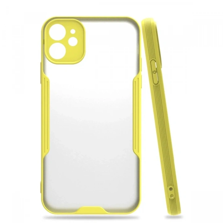 Mey İthalat®  iPhone 11 Kılıf Platin Silikon - Sarı