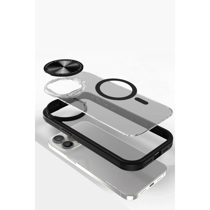 Mey İthalat®  iPhone 11 Kılıf Teleskop Lens Magsafe Silikon Kapak - Siyah
