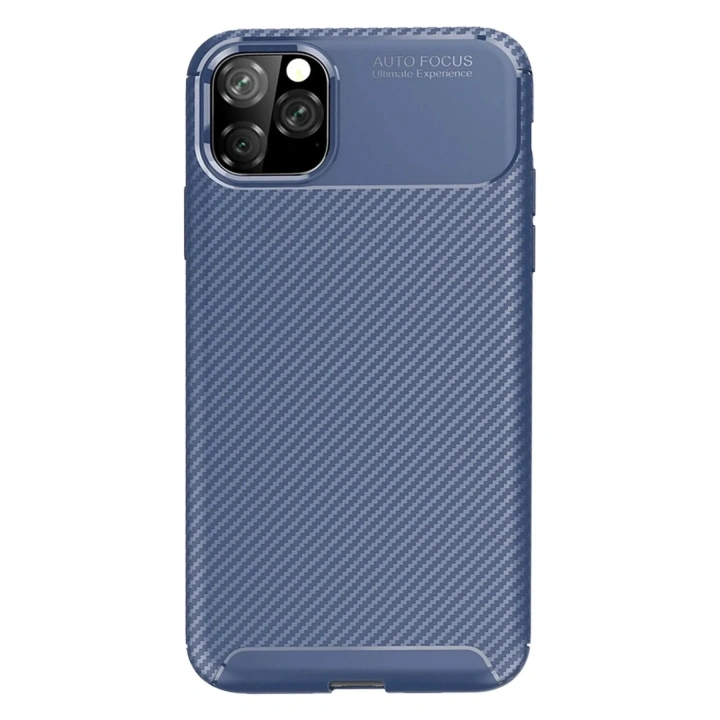 Mey İthalat®  iPhone 11 Pro Kılıf Auto Focus Karbon Kapak - Lacivert