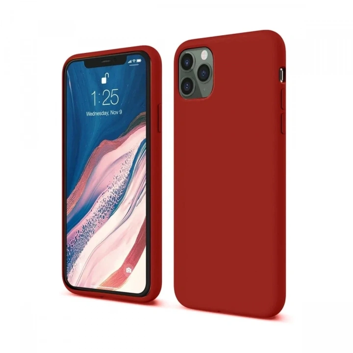 Mey İthalat®  iPhone 11 Pro Kılıf First Silikon - Bordo