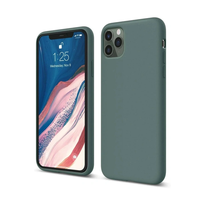 Mey İthalat®  iPhone 11 Pro Kılıf First Silikon - Koyu Yeşil