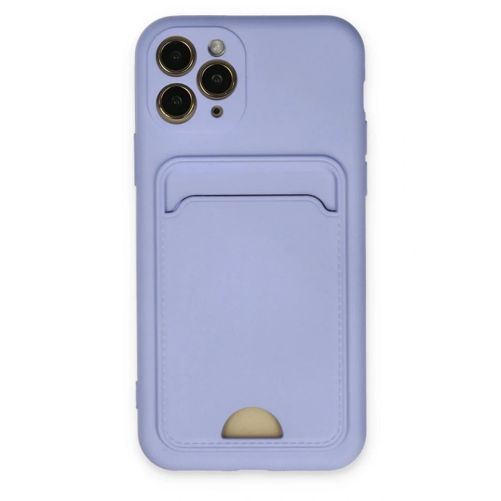 Mey İthalat®  iPhone 11 Pro Kılıf Kelvin Kartvizitli Silikon - Lila