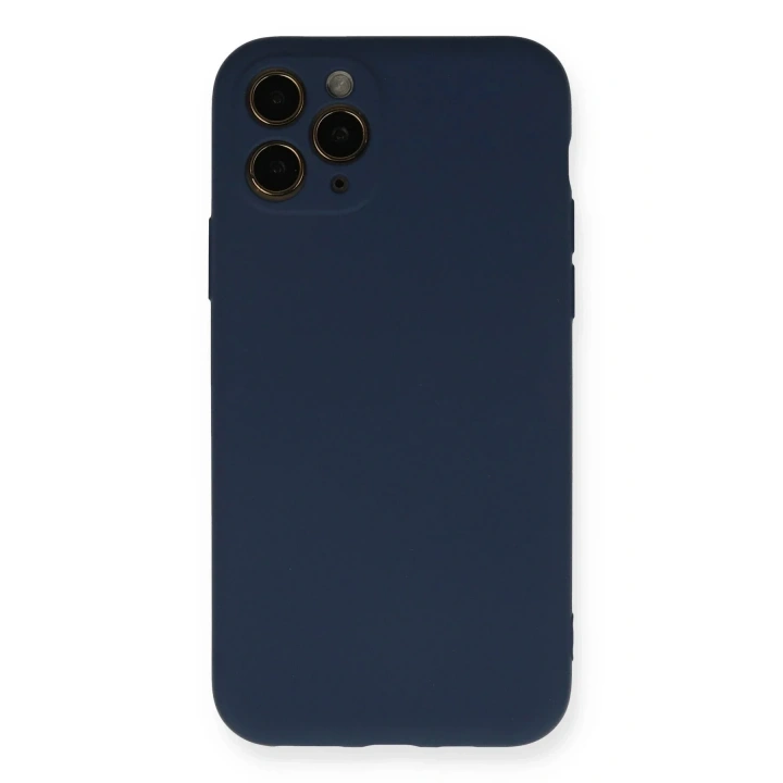 Mey İthalat®  iPhone 11 Pro Kılıf Nano içi Kadife Silikon - Lacivert