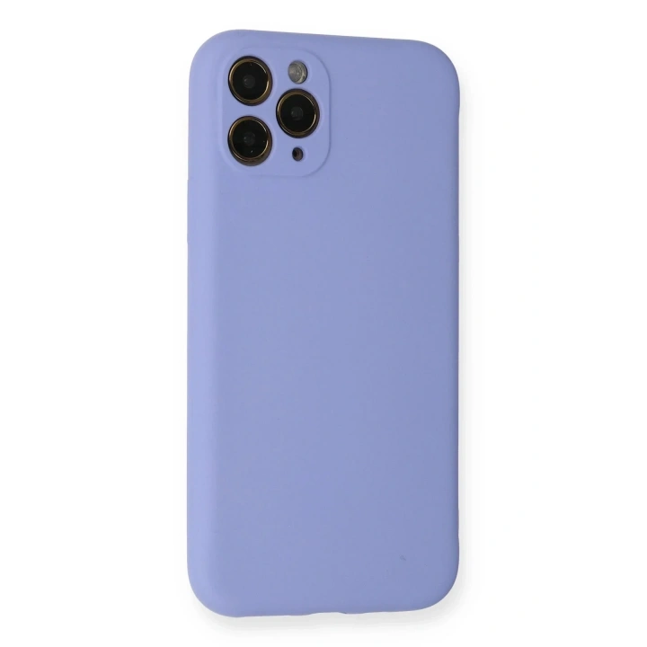 Mey İthalat®  iPhone 11 Pro Kılıf Nano içi Kadife Silikon- Lila