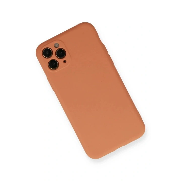 Mey İthalat®  iPhone 11 Pro Kılıf Nano içi Kadife Silikon - Mat Turuncu