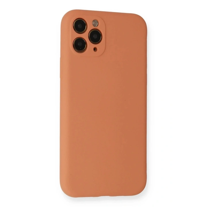 Mey İthalat®  iPhone 11 Pro Kılıf Nano içi Kadife Silikon - Mat Turuncu