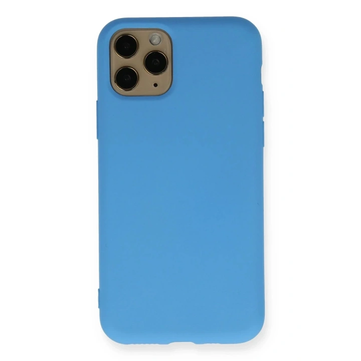 Mey İthalat®  iPhone 11 Pro Kılıf Nano içi Kadife Silikon - Mavi
