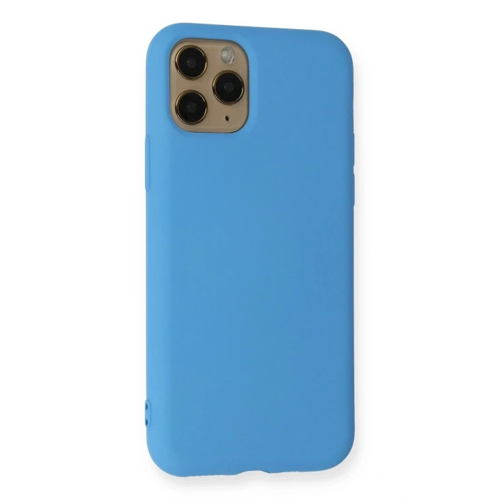 Mey İthalat®  iPhone 11 Pro Kılıf Nano içi Kadife Silikon - Mavi