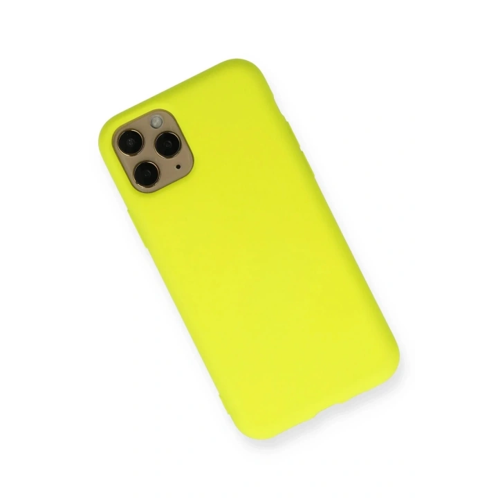 Mey İthalat®  iPhone 11 Pro Kılıf Nano içi Kadife Silikon - Sarı