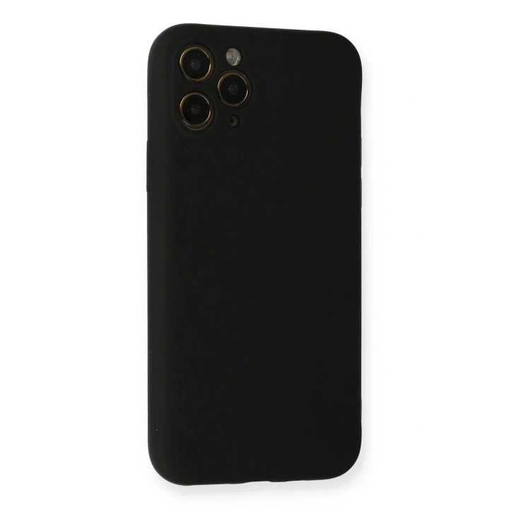 Mey İthalat®  iPhone 11 Pro Kılıf Nano içi Kadife Silikon - Siyah