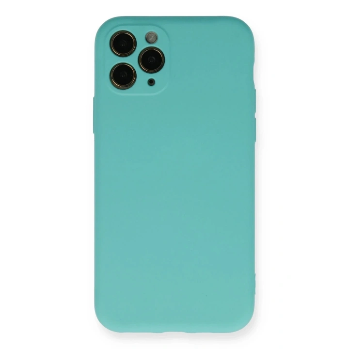 Mey İthalat®  iPhone 11 Pro Kılıf Nano içi Kadife Silikon - Turkuaz