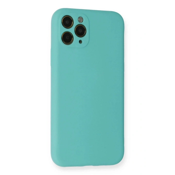 Mey İthalat®  iPhone 11 Pro Kılıf Nano içi Kadife Silikon - Turkuaz