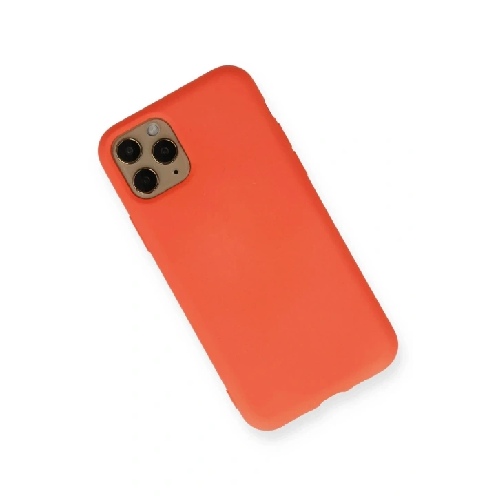 Mey İthalat®  iPhone 11 Pro Kılıf Nano içi Kadife Silikon - Turuncu