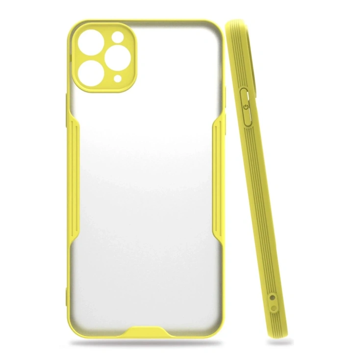 Mey İthalat®  iPhone 11 Pro Kılıf Platin Silikon - Sarı