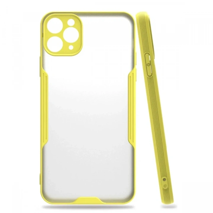 Mey İthalat®  iPhone 11 Pro Kılıf Platin Silikon - Sarı