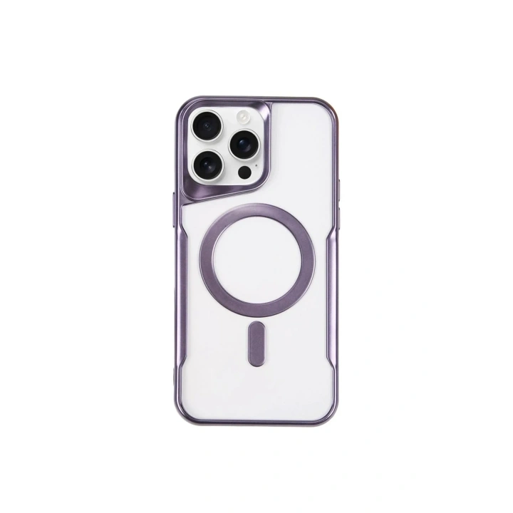Mey İthalat®  iPhone 11 Pro Max Kılıf Boyi Magsafe Silikon Kapak - Derin Mor